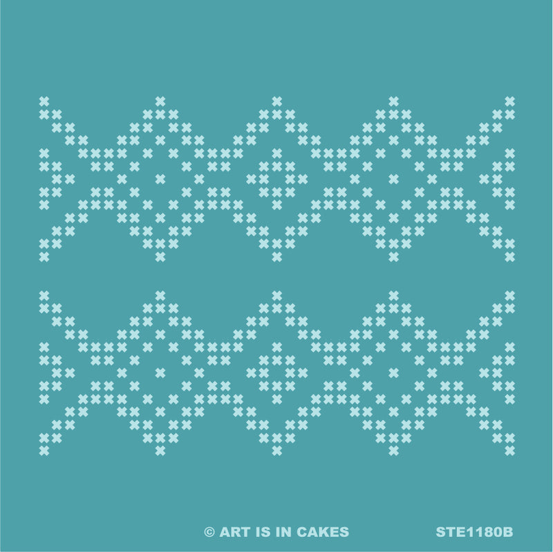 Stencil - Basic Argyle Cross Stitch - STE1180B -  5.5 x 5.5 Inches