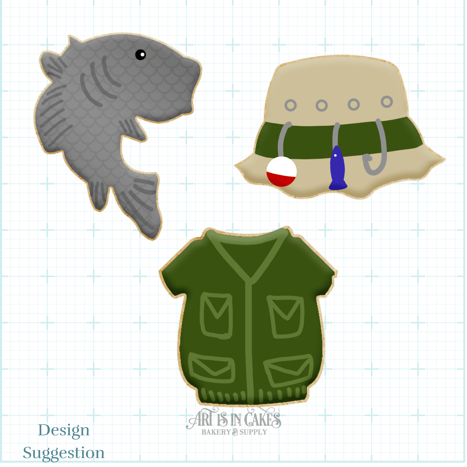 Cookie Cutter and Stencil Set - Gone Fishin' CC0632 – Art Is In