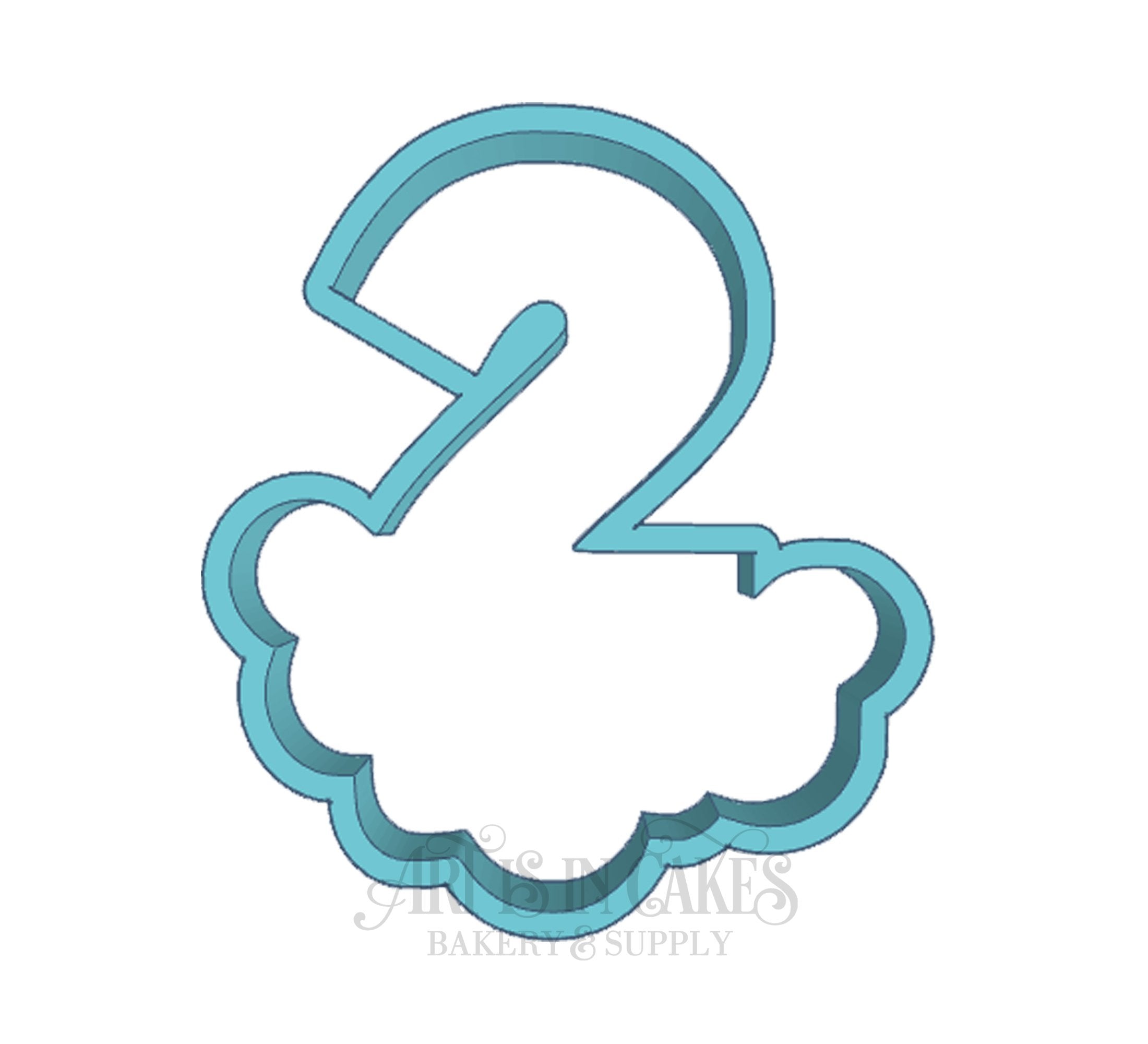 Cookie Cutter Number #2 Two w/ Clouds CC0127