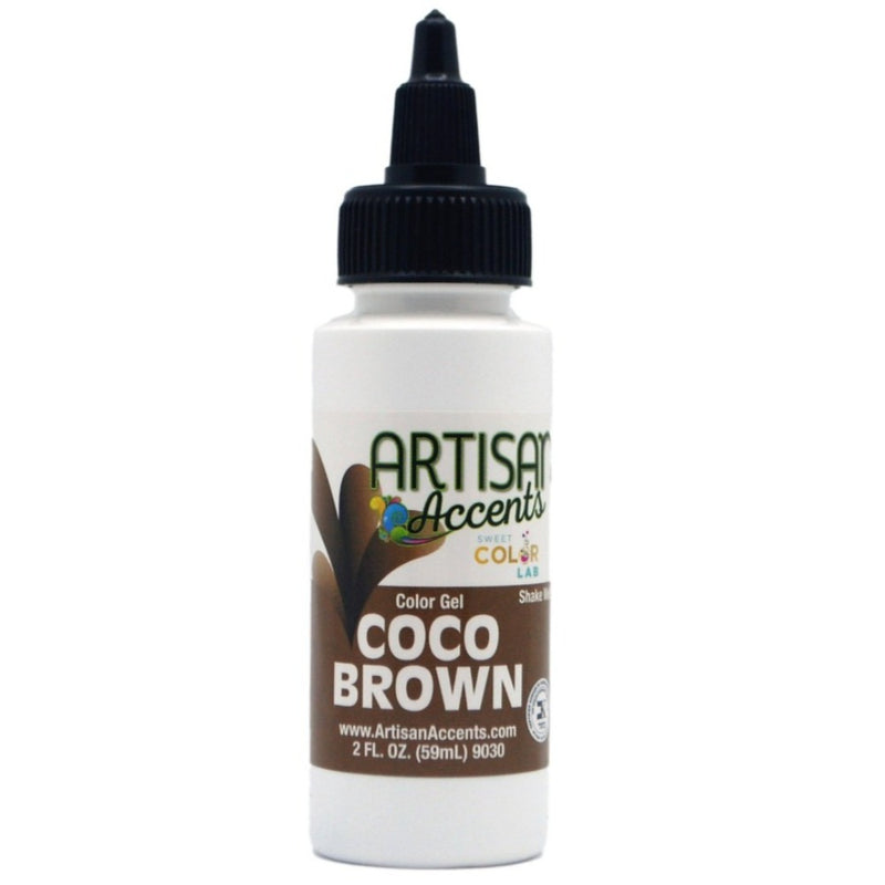 Food Color Gel Artisan Accents Coco Brown- Art Is In Cakes, Bakery Supply