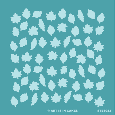 Stencil - Autumn Leaves Pattern - 5.5 x 5.5 Inches - Art Is In Cakes, Bakery & SupplyStencilDefault Title