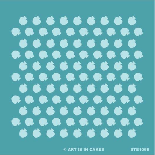 Stencil Back to School - Apple Pattern - 5.5 x 5.5 Inches - Art Is In Cakes, Bakery & SupplyStencilDefault Title