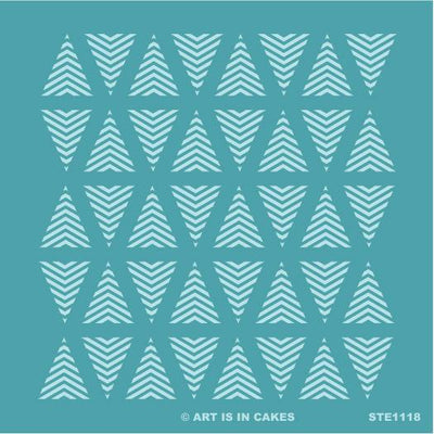 Stencil - Chevron Trees Pattern - STE1118 - 5.5 x 5.5 Inches - Art Is In Cakes, Bakery & SupplyStencilDefault Title