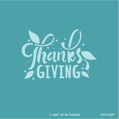 Stencil - Thanksgiving Stylized - 5.5 x 5.5 Inches - Art Is In Cakes, Bakery & SupplyStencilDefault Title