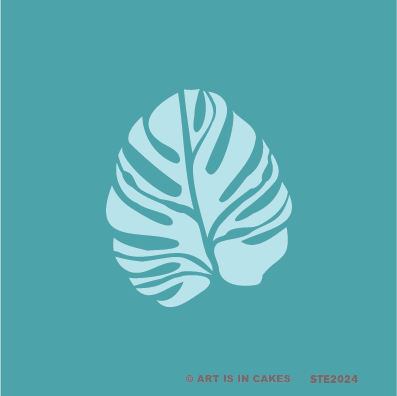 Stencil Tropical Monstera Palm Leaf 3in STE2024 - Art Is In Cakes, Bakery SupplyStencil