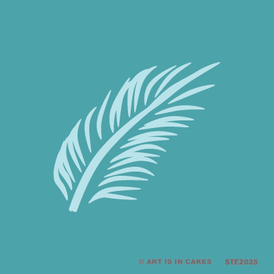 Stencil Tropical Palm Frond Leaf 4.5in STE2025 - Art Is In Cakes, Bakery SupplyStencil