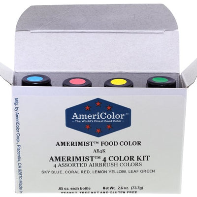 Airbrush AmeriMist™ Student Color Kit with 4 Colors .65oz each Food Color by Americolor - Art Is In Cakes, Bakery & SupplyFood color