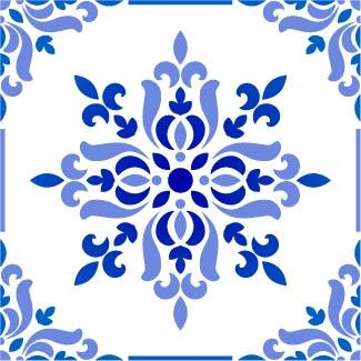 Cookie Cutter and Stencil Set - Portuguese Lisbon Azulejo Tiles - Art Is In Cakes, Bakery & SupplyStencil2 Cutters + 2 Stencils Set