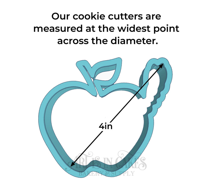 Cookie Cutter Apple w/ Worm - Art Is In Cakes, Bakery & SupplyCookie Cutter2in