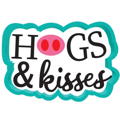 Cookie Cutter Hogs and Kisses Script with Pig Nose CC0313 - Art Is In Cakes, Bakery SupplyCookie Cutter 3D2in