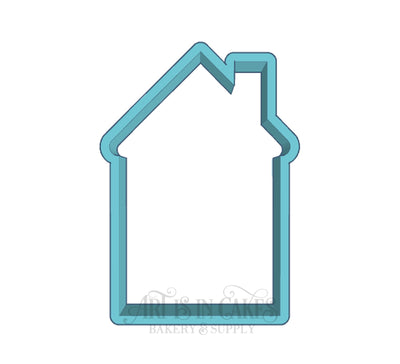 Cookie Cutter House Pointed Roof with Chimney