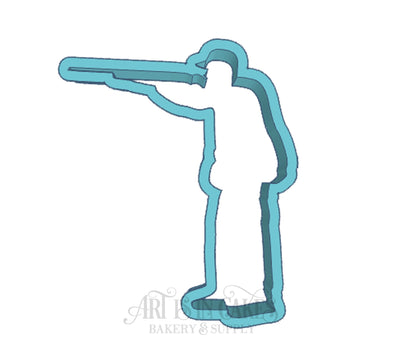Cookie Cutter Hunter Standing with Shotgun - Art Is In Cakes, Bakery & SupplyCookie Cutter4in