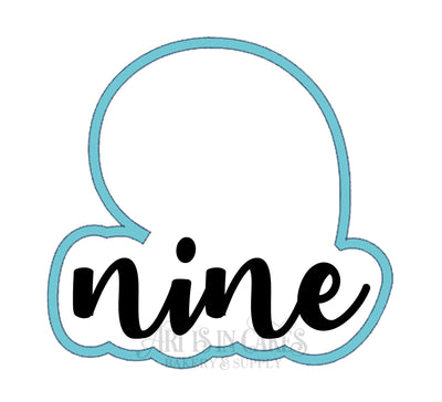 Cookie Cutter Number #9 w/ Nine Script - Art Is In Cakes, Bakery & SupplyCookie Cutter2in