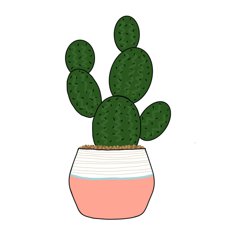 Cookie Cutter Plant Prickly Pear Cactus in Pot - Art Is In Cakes, Bakery & SupplyCookie Cutter 3D2in
