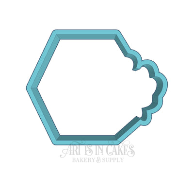 Cookie Cutter Shape Hexagon With Floral Border - Art Is In Cakes, Bakery & SupplyCookie Cutter 3D2in
