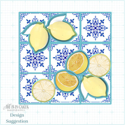 Cookie Tray Cutters Portuguese Lisbon Azulejo Tiles and Lemons Set - Art Is In Cakes, Bakery & SupplyCookie Cutter