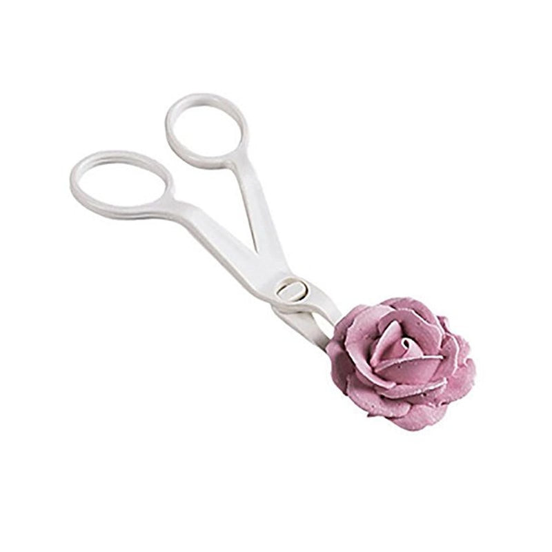 Flower lifter angled scissors with buttercream rose