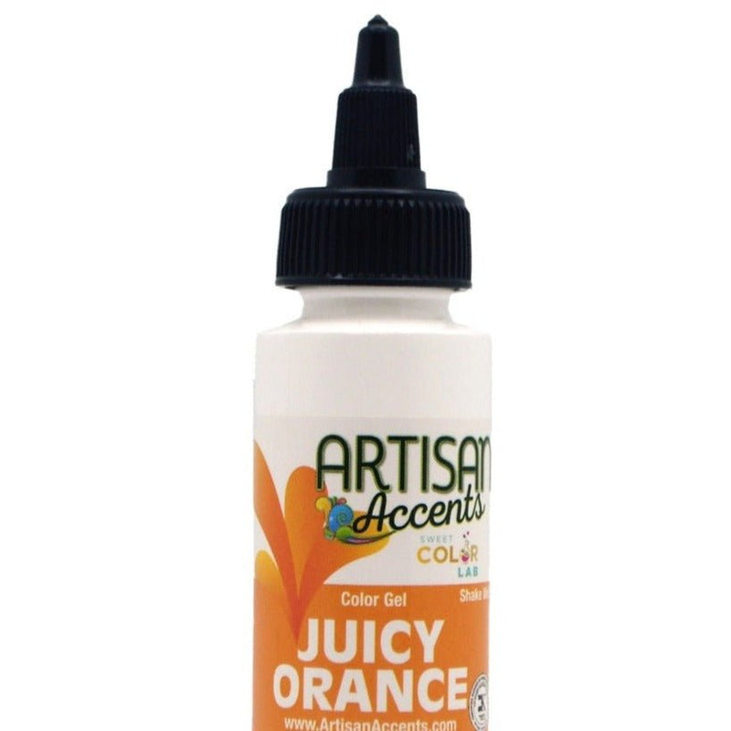 Food Color Gel Artisan Accents in 1 oz bottles - Art Is In Cakes, Bakery SupplyFood colorJuicy Orange
