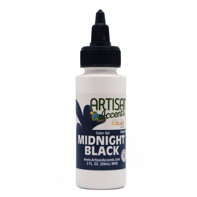 Food Color Gel Artisan Accents Midnight Black - Art Is In Cakes, Bakery Supply