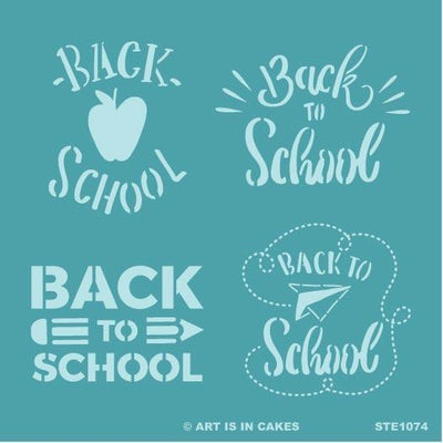 Stencil Back to School Multi - 5.5 x 5.5 Inches - Art Is In Cakes, Bakery & SupplyStencilDefault Title