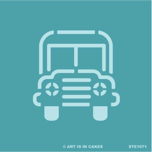 Stencil Back to School - School Bus - 5.5 x 5.5 Inches - Art Is In Cakes, Bakery & SupplyStencilDefault Title