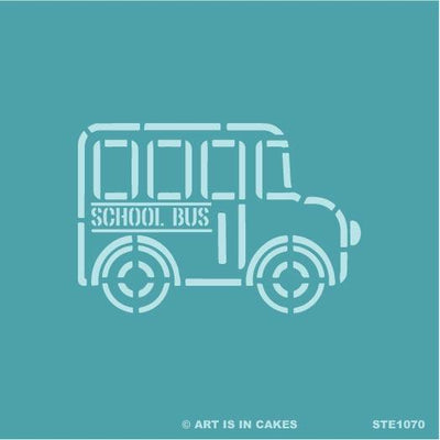 Stencil Back to School - School Bus - 5.5 x 5.5 Inches - Art Is In Cakes, Bakery & SupplyStencilDefault Title