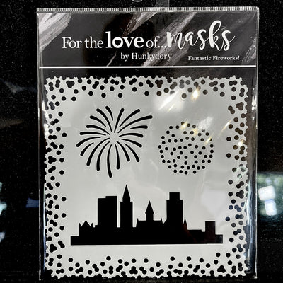 Stencil City Skyline and Fireworks - Art Is In Cakes, Bakery SupplyStencil