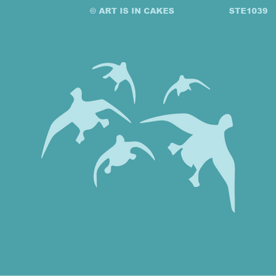 Stencil Flying Ducks 5.5 x 5.5 inches - Art Is In Cakes, Bakery & SupplyStencilDefault Title