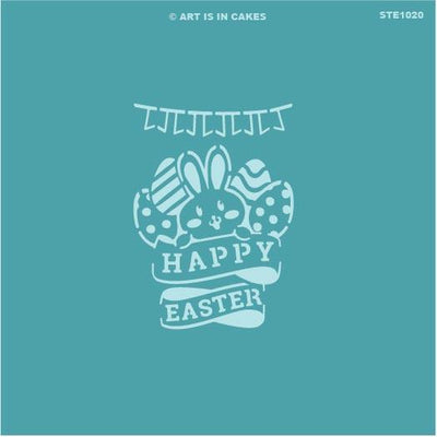Stencil Happy Easter STE1020 5.5 x 5.5 Inches - Art Is In Cakes, Bakery & SupplyStencilDefault Title