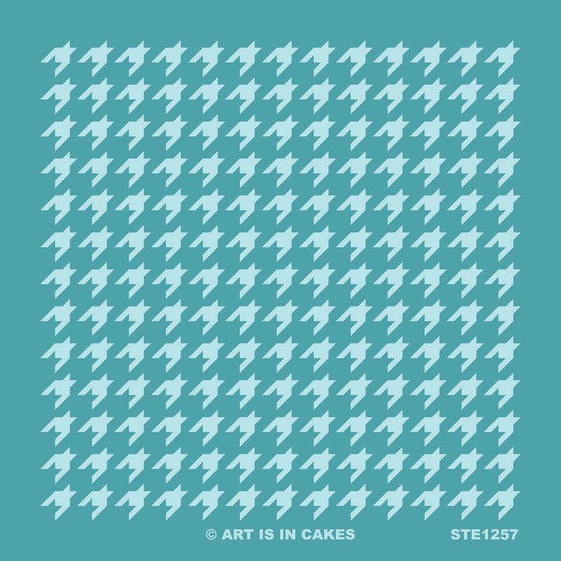 Stencil - Houndstooth Small - STE1257 - 5.5 x 5.5 Inches - Art Is In Cakes, Bakery & SupplyStencil