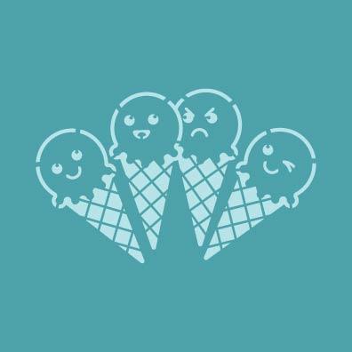 Stencil Ice Cream Cones Cute STE1197 5.5 x 5.5 Inches - Art Is In Cakes, Bakery & SupplyStencilDefault Title
