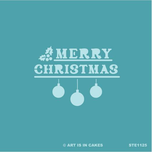 Stencil - Merry Christmas - STE1125 - 5.5 x 5.5 Inches - Art Is In Cakes, Bakery & SupplyStencilDefault Title
