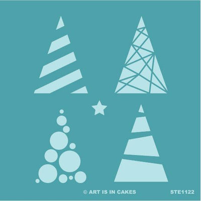 Stencil - Multi Christmas Trees - STE1122 - 5.5 x 5.5 Inches - Art Is In Cakes, Bakery & SupplyStencilDefault Title