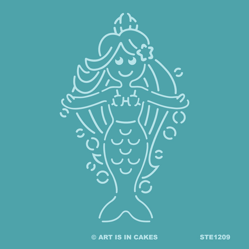 Stencil - PYO Mermaid - STE1209 - 5.5 x 5.5 Inches - Art Is In Cakes, Bakery & SupplyStencilDefault Title
