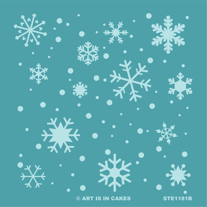 Stencil - Snowfall - STE1181B - 5.5 x 5.5 Inches - Art Is In Cakes, Bakery & SupplyStencilDefault Title