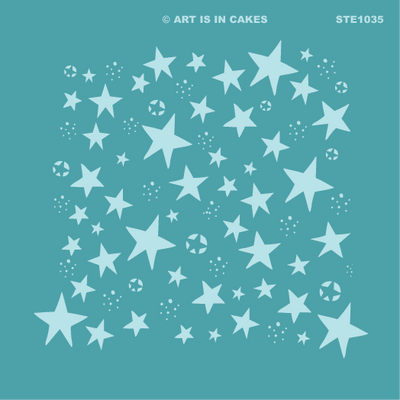 Stencil Star Pattern (v3) 5.5 x 5.5 Inches - Art Is In Cakes, Bakery & SupplyStencilDefault Title