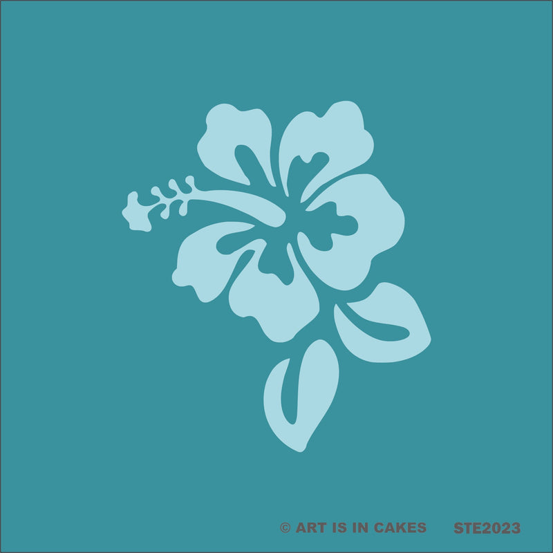 Stencil Tropical Hibiscus 3.5in STE2023 - Art Is In Cakes, Bakery SupplyStencil