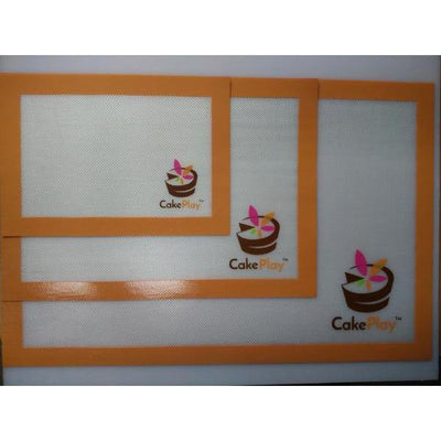 Silicone mats for sugar work in full sheet (23x15.2"), half sheet (16.5x11.6"), and quarter sheet (11.8x8.3") sizes.